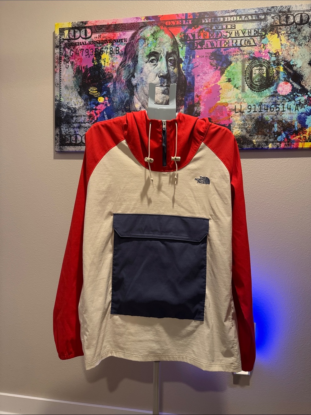 The North Face Red Cream Navy Pullover Anorak